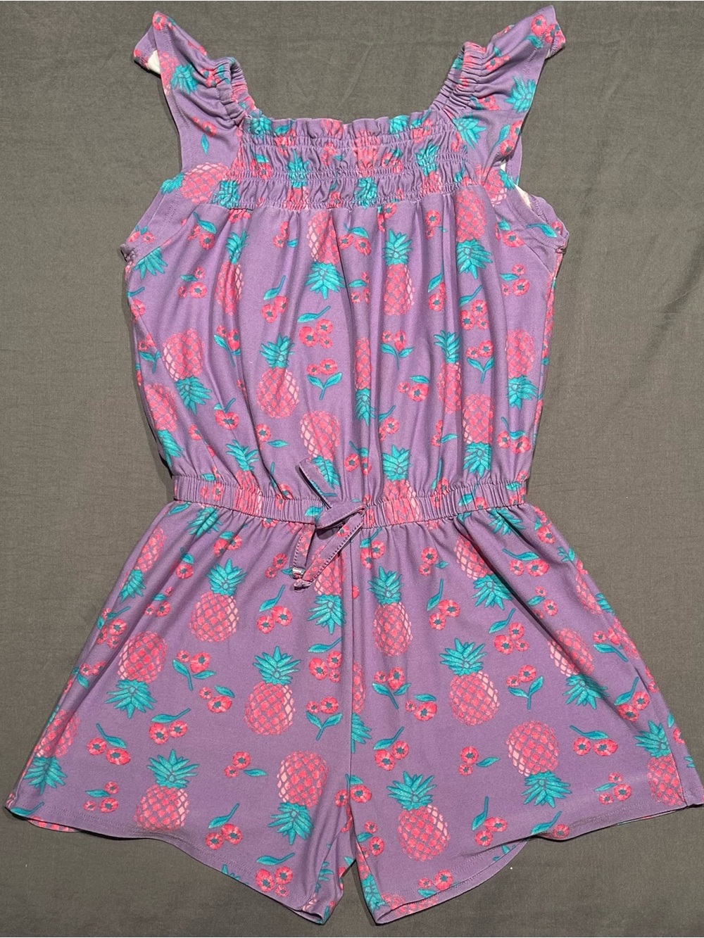 Falls Creek Girls Purple Pineapple Print Romper